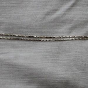 CUTE SILVER NECKLACE WITH CRYSTAL 9.5"